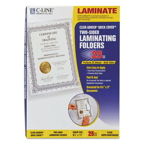 Quick Cover Laminating Pockets, 12 mil, 9 1/8&#034; x 11 1/2&#034;, 25/Pack