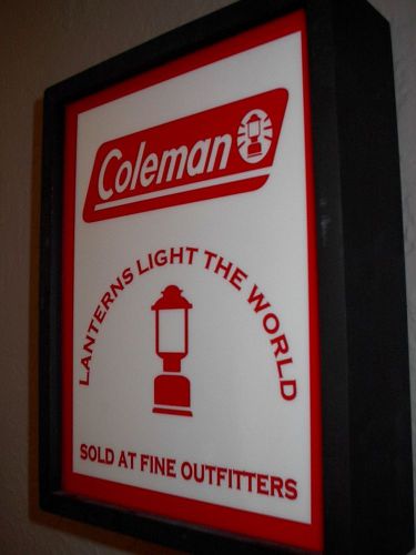 Coleman Camping Lantern Cooler Store Man Cave Advertising Lighted SIgn