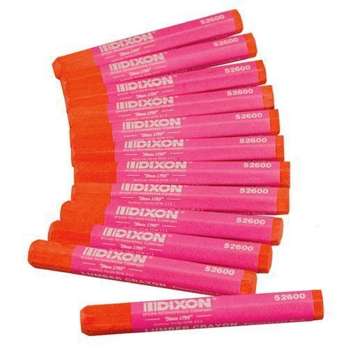 Dixon 52600 Lumber Marking Crayons Fluorescent Pink 12-Pack Fluorescent Pink New