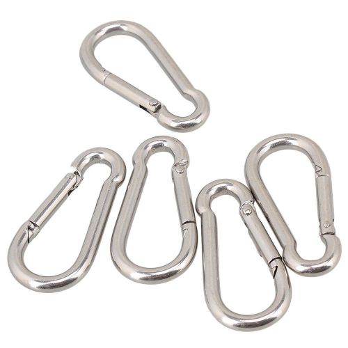 304 stainless  spring snap carabiner quick link lock ring hook m6 6cm 5pcs for sale