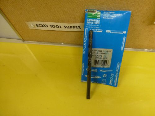 Taper length drill high speed (.3750&#034;) 3/8&#034; greenfield usa tang/shank new $3.75 for sale