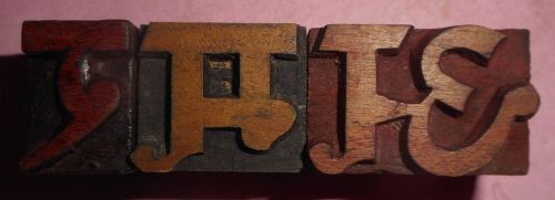 Vintage 3 letterpress wooden type block hindi/devanagari amar (never-dying) for sale