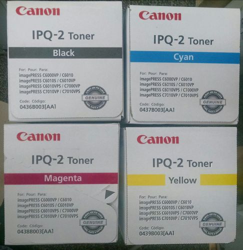 GENUINE CANON IMAGEPRESS IPQ-2 TONER SET, 1 EACH OF C, M, Y, &amp; K