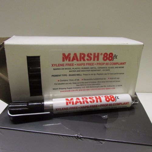 marsh 88fx-bkp  markers - black - 12 in the box