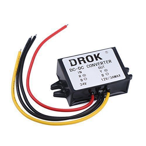 DROK® DC Buck Voltage Regulator Converter 17-35V 24V to 12V Regulated Power 3A