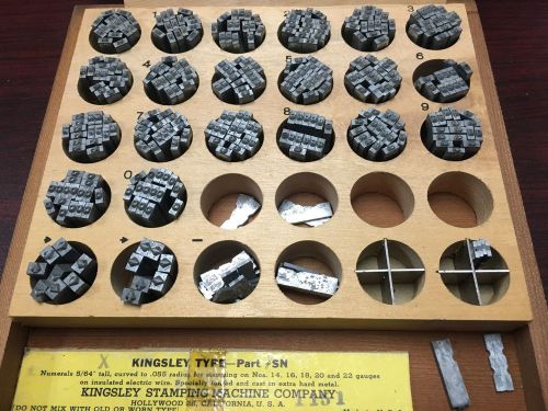KINGSLEY HOT FOIL Stamping #SN NUMBERS 5/64&#034;  TYPE SET FOR INSULATED WIRE 14-22