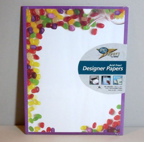 AMPAD Designer Paper &#034;JELLY BEANS&#034;  25 Sheets - Acid Free  (24 lb.) 8-1/2&#034; x 11&#034;