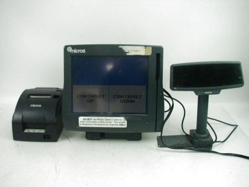 Micros Workstation 4 400614-001E POS System Touchscreen Display + Printer