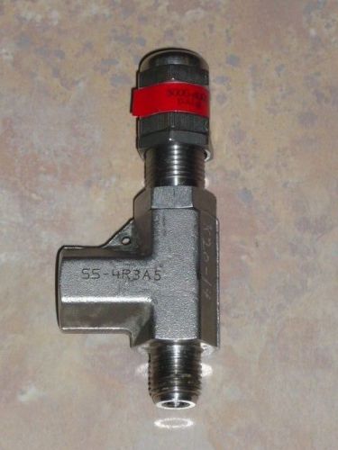 Nupro/Swagelok SS High Pressure Relief Valve 4000-5000 PSIG Red Spring SS-4R3A5