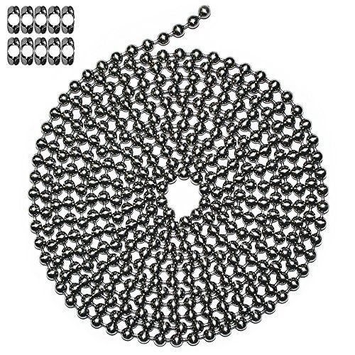 Ball Chain Manufacturing 10 Foot Length Ball Chain, #13 Size, Stainless Steel, &amp;