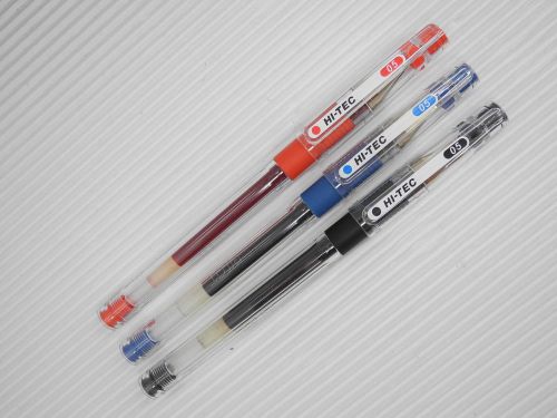Red blue black pilot hi-tec-c 0.5mm extra fine needle tip gel roller ball pen for sale