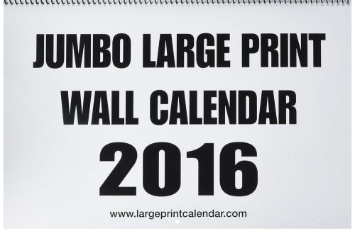 Jumbo Large Print 2016 Wall Calendar 13-months with January 2017