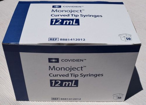 Covidien monoject 47ea 12cc curved tip syringes 12ml dentist syringe only for sale