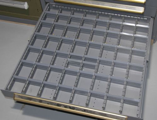 Equipto modular drawer partitions (7 ea. 8726) &amp; dividers (50 ea. 8834), mint for sale