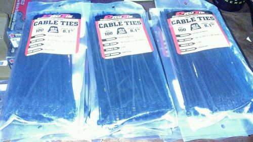 16 packsPro Tie B8LD100 8.1-Inch Light Duty Standard Cable Tie, UV Nylon, 100-pk