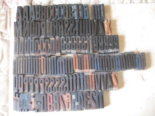 Vintage Letterpress 55mm  Wood Type Alphabet Numbers &amp; Missing letter H