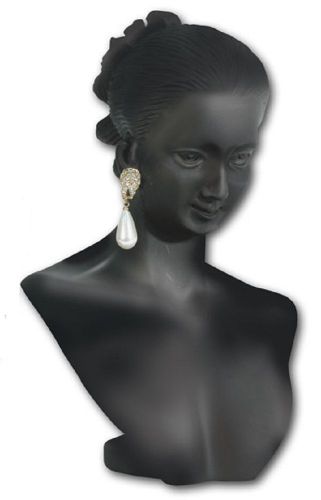 Black Necklace Earring Combination Countertop Display Figurine Bust S1