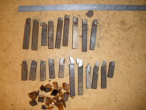 Lot of 20 Carbide Tipped Lathe Turning Tools Cutters 3/8&#034; square