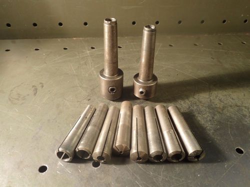 10 pc morse taper #2 shank drawbar draw bar collets &amp; end mill holders mt2 2mt for sale