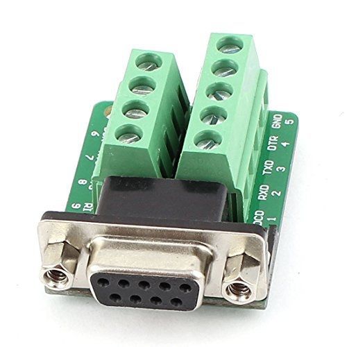 Uxcell rs232 d-sub db9 female adapter to terminal connector signal module for sale
