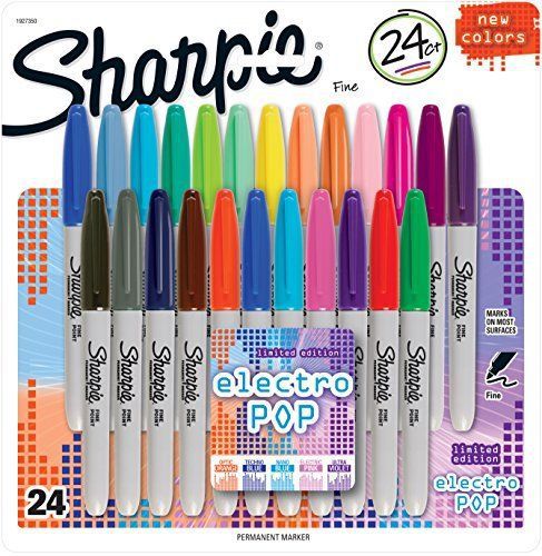 Sharpie electro pop limited edition permanent ink markers-  pack of 24 for sale