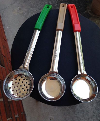Measure miser stainless steel spoon set 2 oz., 3 oz., &amp; perforated 4 oz. for sale