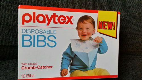 NEW PLAYTEX 12 Disposable BIBS Crumb-Catcher 1987 Vintage NOS MADE IN USA