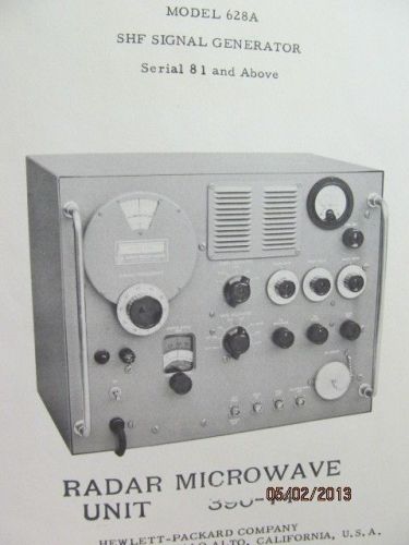 Agilent/hp 628a  shf signal generator instruction/operating manual sn 81-above for sale