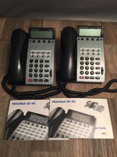 2 NEC DTERM Series E DTP-8D-1 Display Telephones With Multi Lines &amp; Manuals