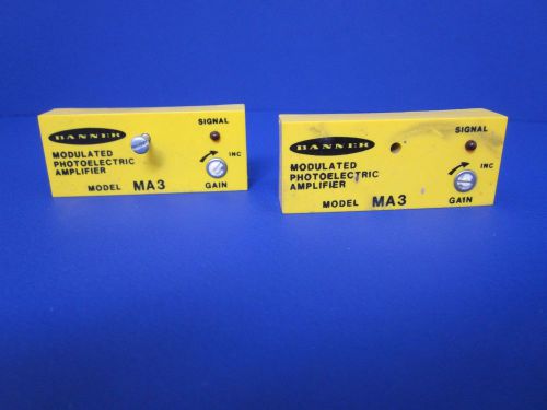 Banner MA3 Modulated Photoelectric Amplifier, Voltage: 10-30VDC, Lot of 2