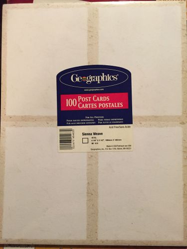 100 Postcards DIY craft Laser/Ink jet printer Sienna Weave 65 lb, 4.25&#034;x5.5&#034; NEW