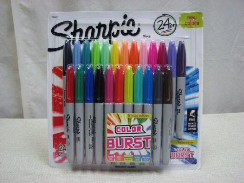 NEW 2016 COLORS, COLOR BURST   FINE TIP  Sharpie 24ct Limited Ed.Perm. Markers
