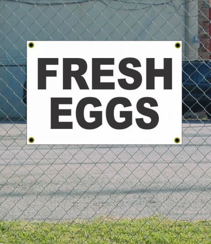 2x3 fresh eggs black &amp; white banner sign new discount size &amp; price free ship for sale