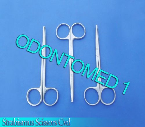 3 Strabismus Scissors 4&#034; Curved Surgical Dental Instruments