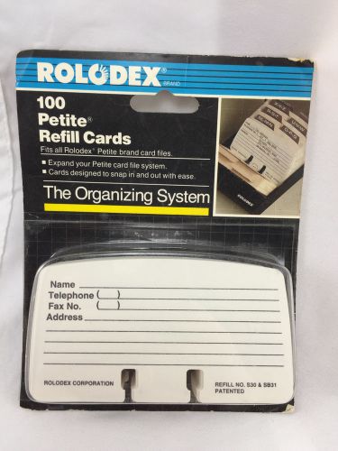 100 Pack Genuine Rolodex Petite Refill Cards 4&#034; x 2.25&#034; Sealed