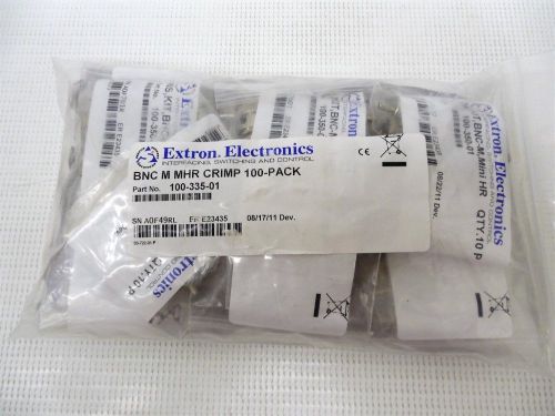 New extron bnc m mhr crimp connectors 100 pack 100-335-01 for sale