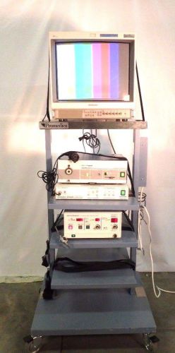 Sony Dyonics Smith &amp; Nephew Medical Illuminator Camera Insufflator Monitor Cart