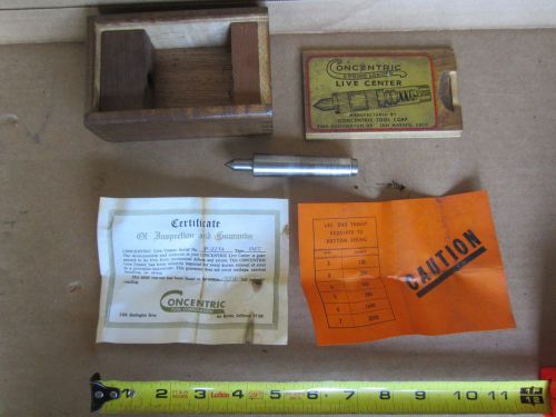 Concentric Spring Loaded Live Center Morse Taper 2 MT Original Wooden Box