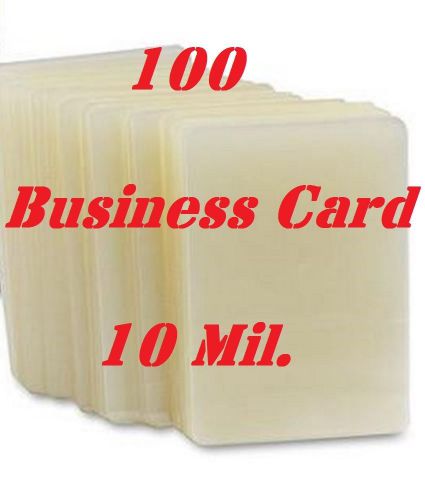 100- Business Card Laminating Pouches Sheets 2-1/4x3-3-3/4   10 Mil