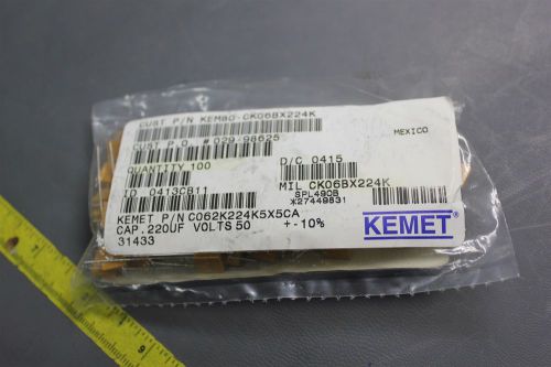 100pcs new kemet .220uf 50v radial ceramic capacitor c062k224k5x5ca for sale