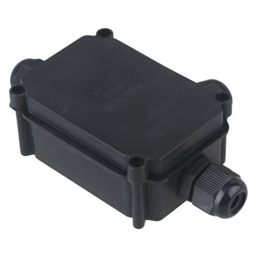 Black Waterproof IP66 Outdoor 3 Cable Plastic Junction Box P02-4 Terminal