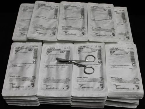 Lot of 43 new stainless steel cardinal health sterile or scissors ssi-0002 for sale