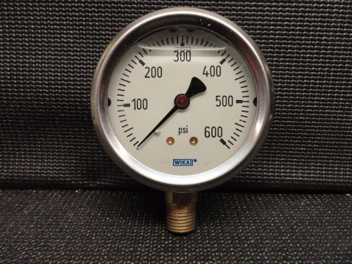 WIKA GAUGE 9767118 2.5&#034; STAINLESS STEEL FILLED 600 PSI 1/4 NPT LOWER 213.53