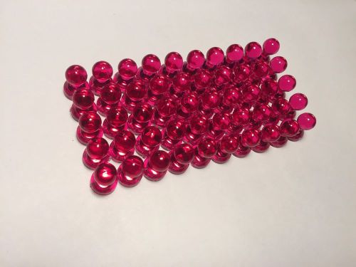 50 Transparent Pushpin magnets (Pink) - Extra strong. Great for maps, fridge,...