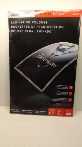 Swingline laminating pouches 11.5 x 17.5 w/D ring binder spreadsheet, menu size