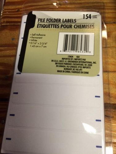 File Folder Labels 154 count  9/16&#034; X 2 3/4&#034;  NEW IN PACK