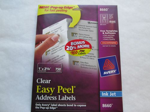 10 AVERY CLEAR ADDRESS LABELS 8660 BULK DEAL 900 LABELS PER/PAK FREE SHIPPING US