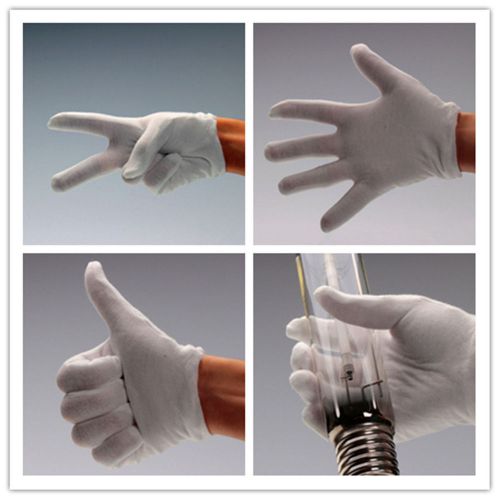 12 Pairs White Inspection nylon Lisle Work Gloves Coin Jewelry Lightweight LT