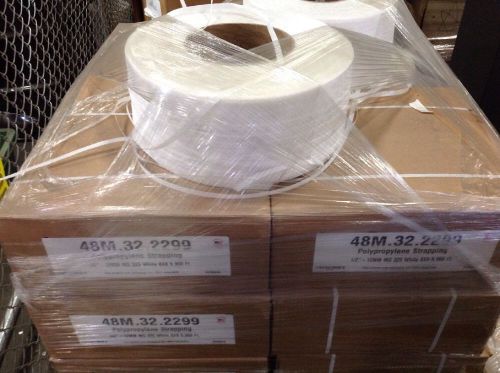 Polypropylene Strapping White 48M.32.2299 1/2&#034; - 12MM MG 325 8X8 9,900 Ft. SKID