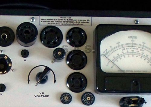Hickok 752a 752-a vacuum tube tester - rebuilt/cal. @ c.g. industries (the best) for sale